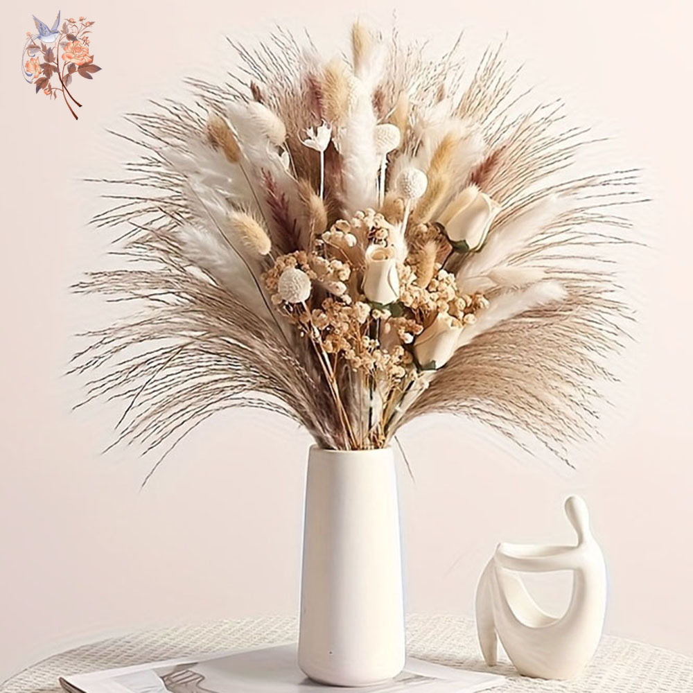 Dried Flower Bunch - 80 stuks kunstmatige gedroogde bloemenboeket voor