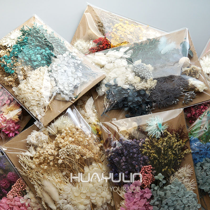 Dried Flower Bunch - 1-pack kunstplanten gedroogde echte bloemen geconserveerde