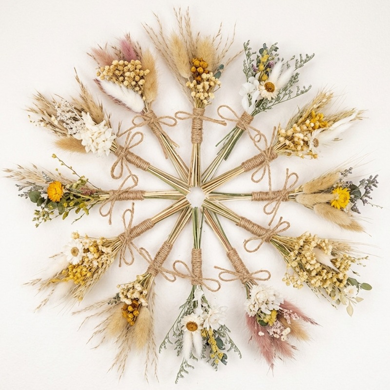 Dried Flower Bunch - Mini gedroogd bloemenboeket, natuurlijk geconserveerd voor