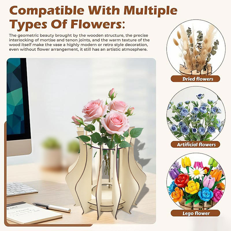 Houten puzzelvaas voor boekett - Florist Supply Vases recensie en prijs