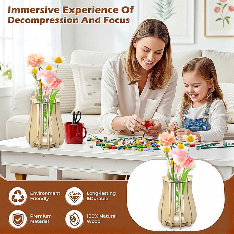 Houten puzzelvaas voor boekett - Florist Supply Vases recensie en prijs