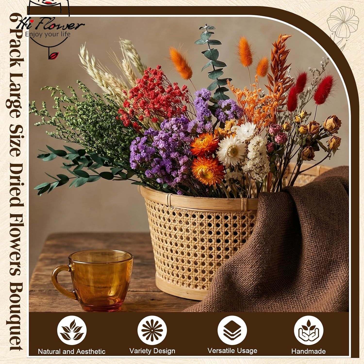 6 bosjes 15 inch grote gedroog - Baby Breath Dried recensie en prijs