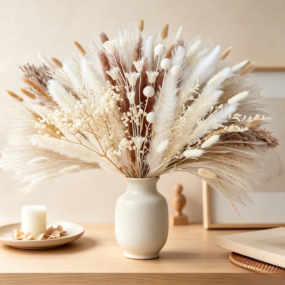 Gedroogd bloemenboeket, riet,  - Baby Breath Dried recensie en prijs